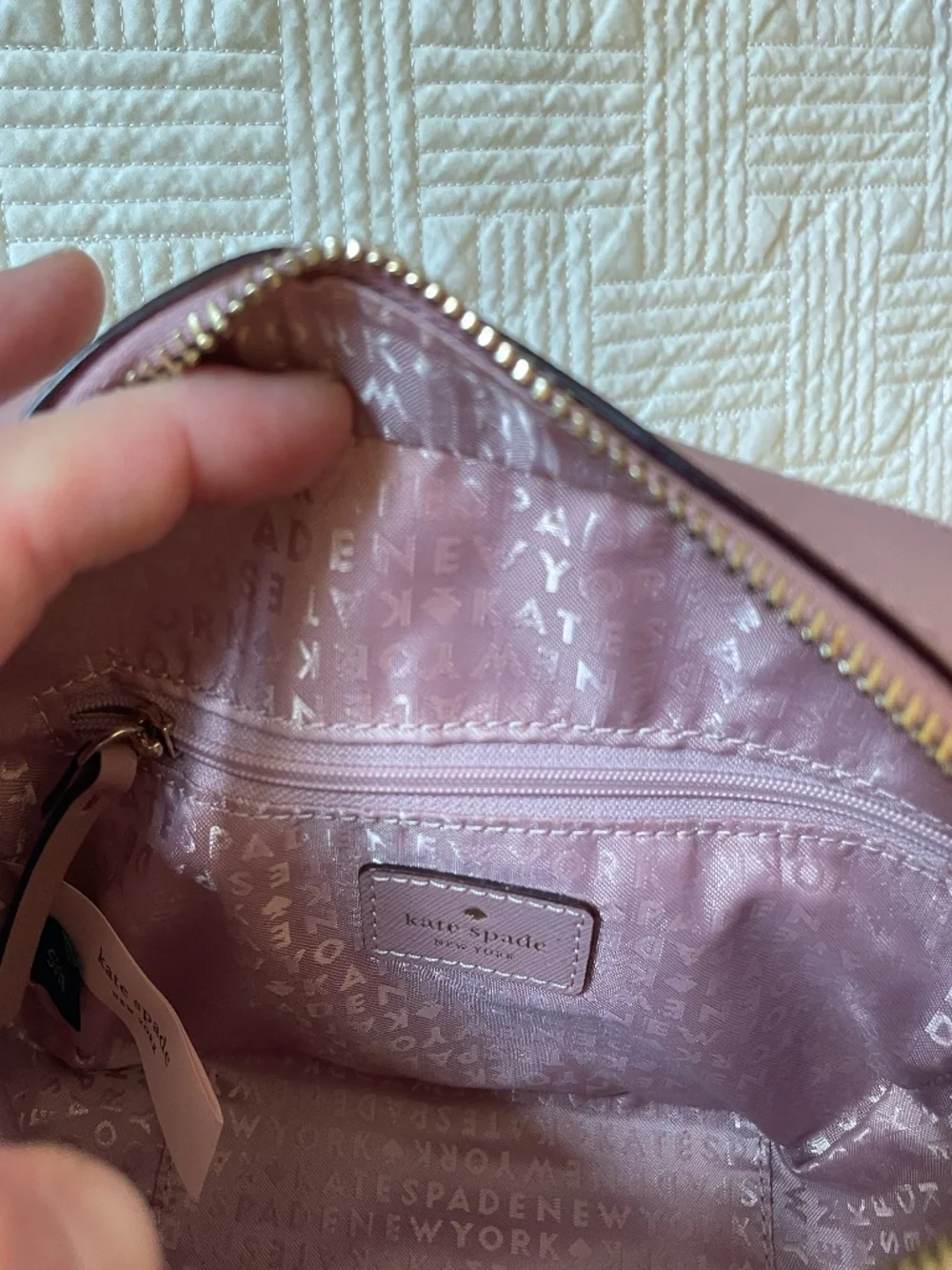 Kate Spade Newbury Lane Cammie crossbody bag in dusty peony pink
